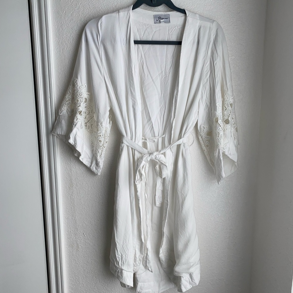 Piyama white cotton robe Size XS